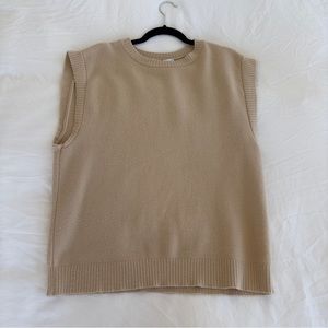 Beige knit vest
